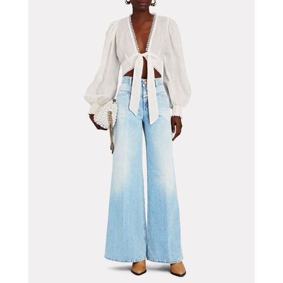 🆕 CLOSED Flared-X Wide Leg High Rise Denim Jeans 31 - Picture 3 of 13